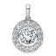 14k White Gold 1 1/2 carat Lab Grown Diamond VS+ F+ Complete Vibrant Circle Pendant