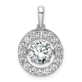 14k White Gold 1 1/2 carat Lab Grown Diamond VS+ F+ Complete Vibrant Circle Pendant