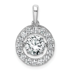 14k White Gold 1 1/2 carat Lab Grown Diamond VS+ F+ Complete Vibrant Circle Pendant