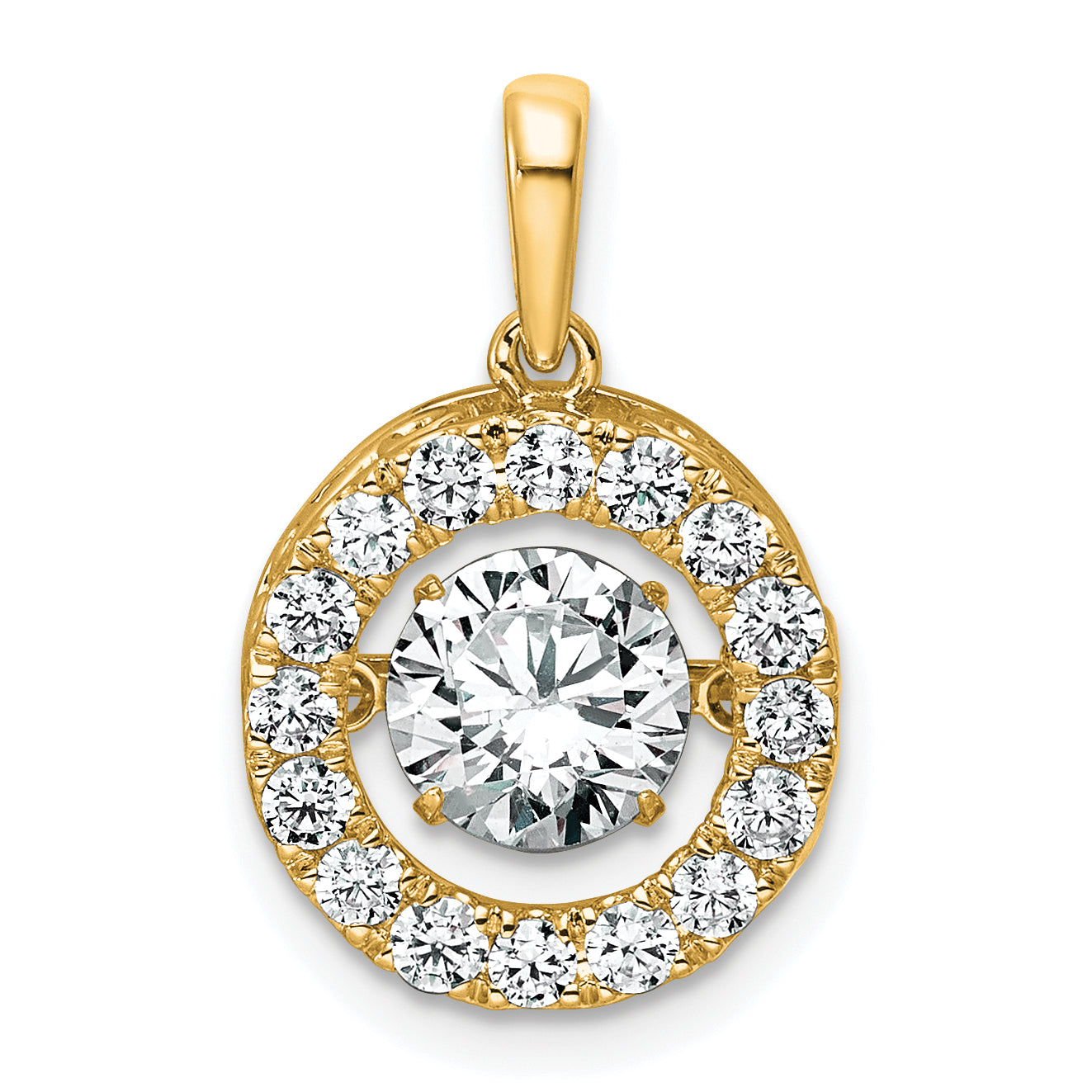 14k 1 1/2 carat Lab Grown Diamond VS+ F+ Complete Vibrant Circle Pendant