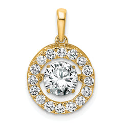 14k 1 1/2 carat Lab Grown Diamond VS+ F+ Complete Vibrant Circle Pendant