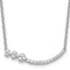 14k White Gold 3/8 carat Lab Grown Diamond VS+ F+ Complete 18 inch Fashion Hearts Bar Necklace