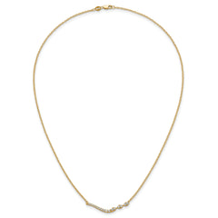 14k 1/3 carat Lab Grown Diamond VS+ F+ Complete 18 inch Fashion Bar Necklace