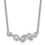 14k White Gold 3/4 carat Lab Grown Diamond VS+ F+ Round Complete 18 inch Pear-Link Bar Necklace