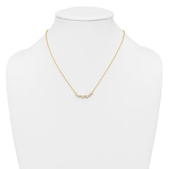 14k 3/4 carat Lab Grown Diamond VS+ F+ Round Complete 18 inch Pear-Link Bar Necklace