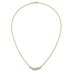 14k 3/4 carat Lab Grown Diamond VS+ F+ Round Complete 18 inch Pear-Link Bar Necklace