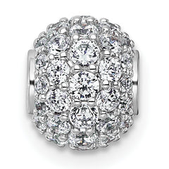 14k White Gold 1 carat Lab Grown Diamond VS+ F+ Complete Sphere Slide Pendant