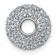 14k White Gold 1 7/8 carat Lab Grown Diamond VS+ F+ Complete Sphere Slide Pendant