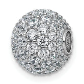 14k White Gold 1 7/8 carat Lab Grown Diamond VS+ F+ Complete Sphere Slide Pendant