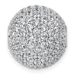 14k White Gold 4 1/3 carat Lab Grown Diamond VS+ F+ Complete Sphere Slide Pendant