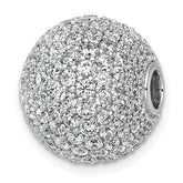 14k White Gold 4 1/3 carat Lab Grown Diamond VS+ F+ Complete Sphere Slide Pendant