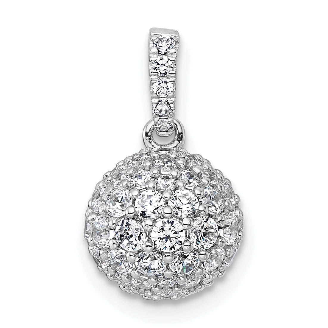 14k White Gold 1 1/2 carat Lab Grown Diamond VS+ F+ Complete Sphere Pendant