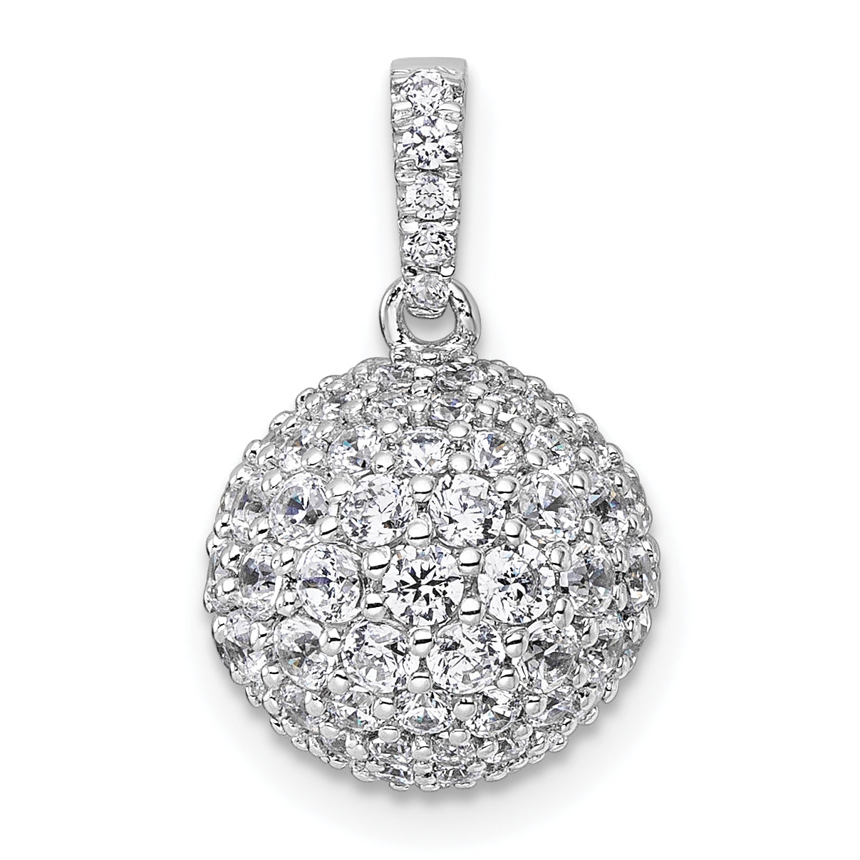 14k White Gold 2 1/8 carat Lab Grown Diamond VS+ F+ Complete Sphere Pendant