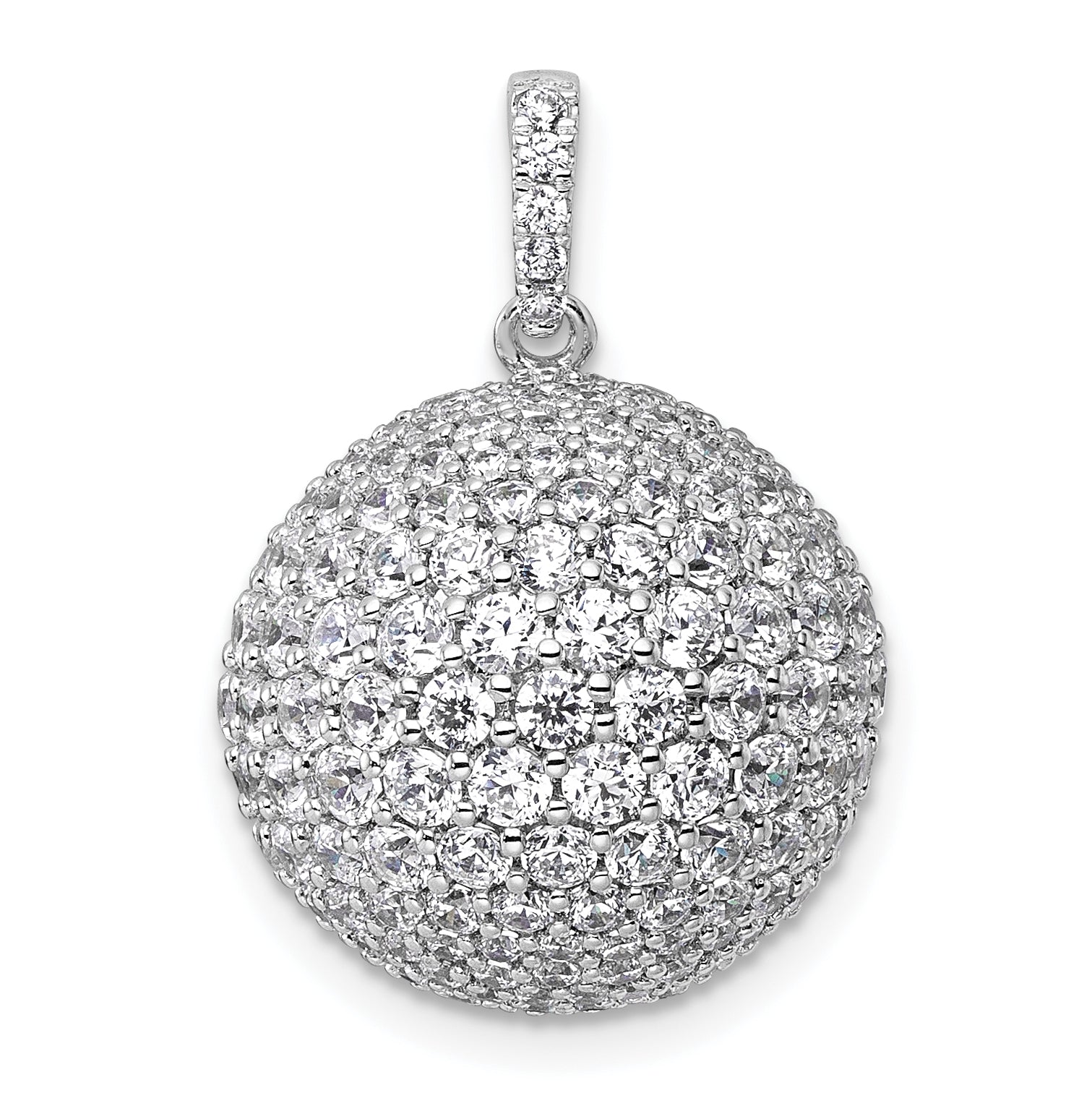 14k White Gold 4 5/8 carat Lab Grown Diamond VS+ F+ Complete Sphere Pendant