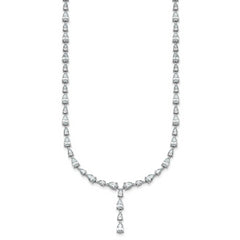 14k White Gold 10 1/3 carat Lab Grown Diamond VS+ F+ Complete 18 inch Fashion Tennis Necklace