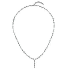 14k White Gold 10 1/3 carat Lab Grown Diamond VS+ F+ Complete 18 inch Fashion Tennis Necklace