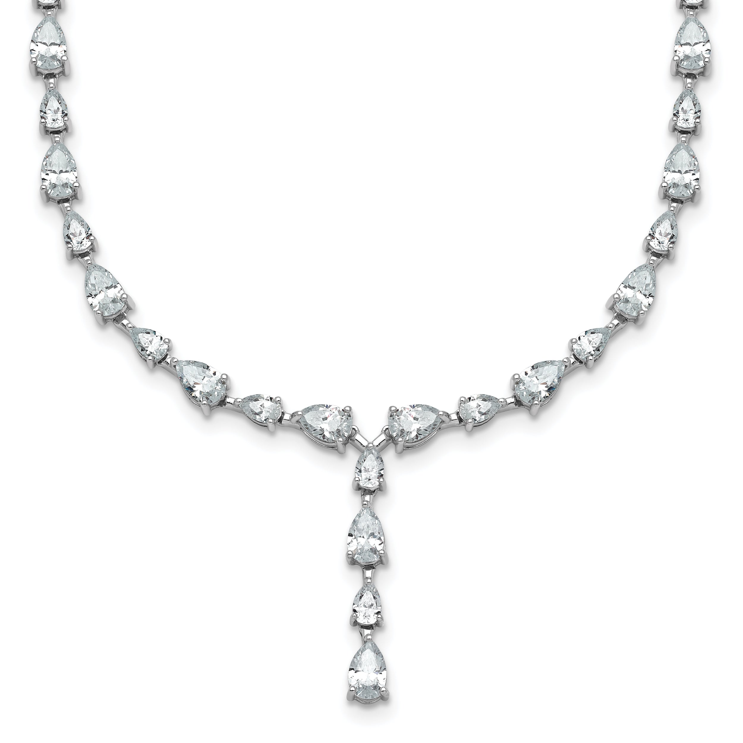 14k White Gold 10 1/3 carat Lab Grown Diamond VS+ F+ Complete 18 inch Fashion Tennis Necklace