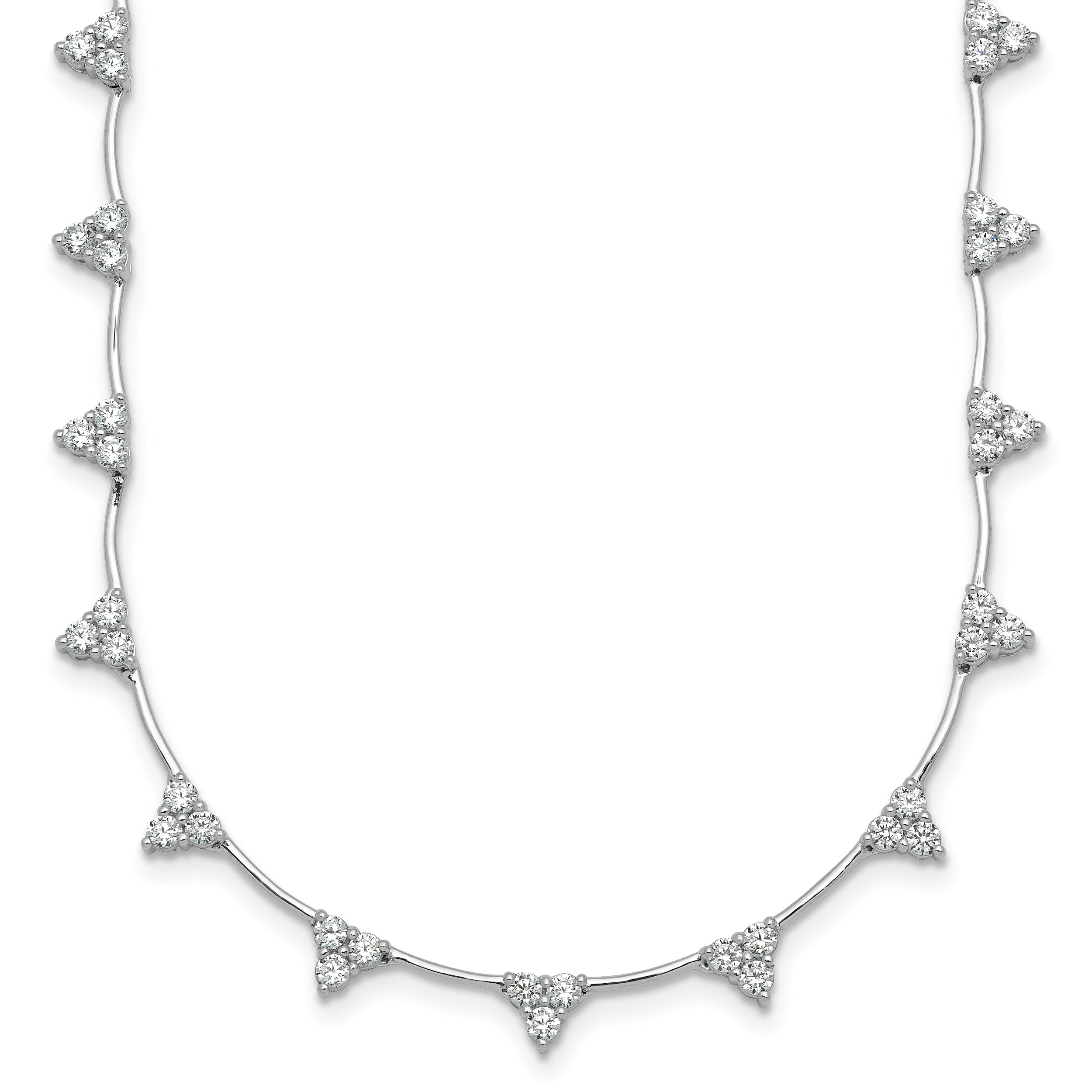 14k White Gold 2 1/8 carat Lab Grown Diamond VS+ F+ Complete 18 inch Fashion Tennis Necklace