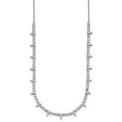 14k White Gold 4 carat Lab Grown Diamond VS+ F+ Complete 18 inch Fashion Tennis Necklace