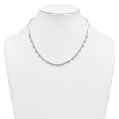 14k White Gold 4 carat Lab Grown Diamond VS+ F+ Complete 18 inch Fashion Tennis Necklace