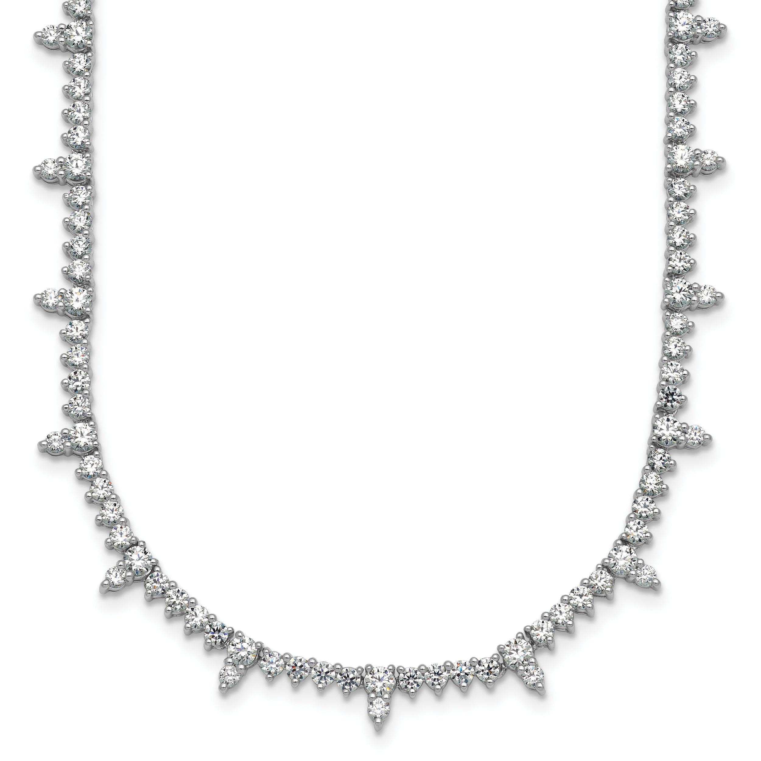 14k White Gold 4 carat Lab Grown Diamond VS+ F+ Complete 18 inch Fashion Tennis Necklace