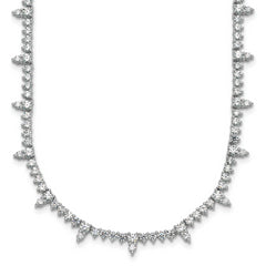 14k White Gold 4 carat Lab Grown Diamond VS+ F+ Complete 18 inch Fashion Tennis Necklace