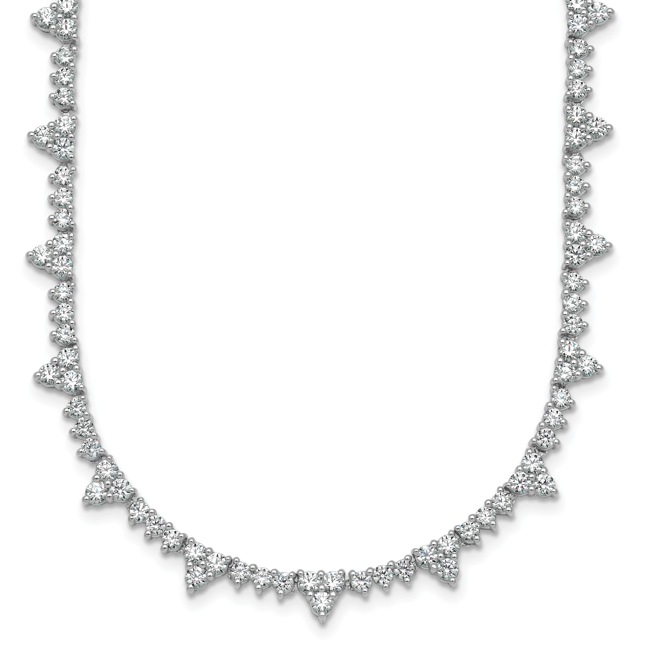 14k White Gold 4 carat Lab Grown Diamond VS+ F+ Complete 18 inch Fashion Tennis Necklace
