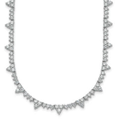 14k White Gold 4 carat Lab Grown Diamond VS+ F+ Complete 18 inch Fashion Tennis Necklace