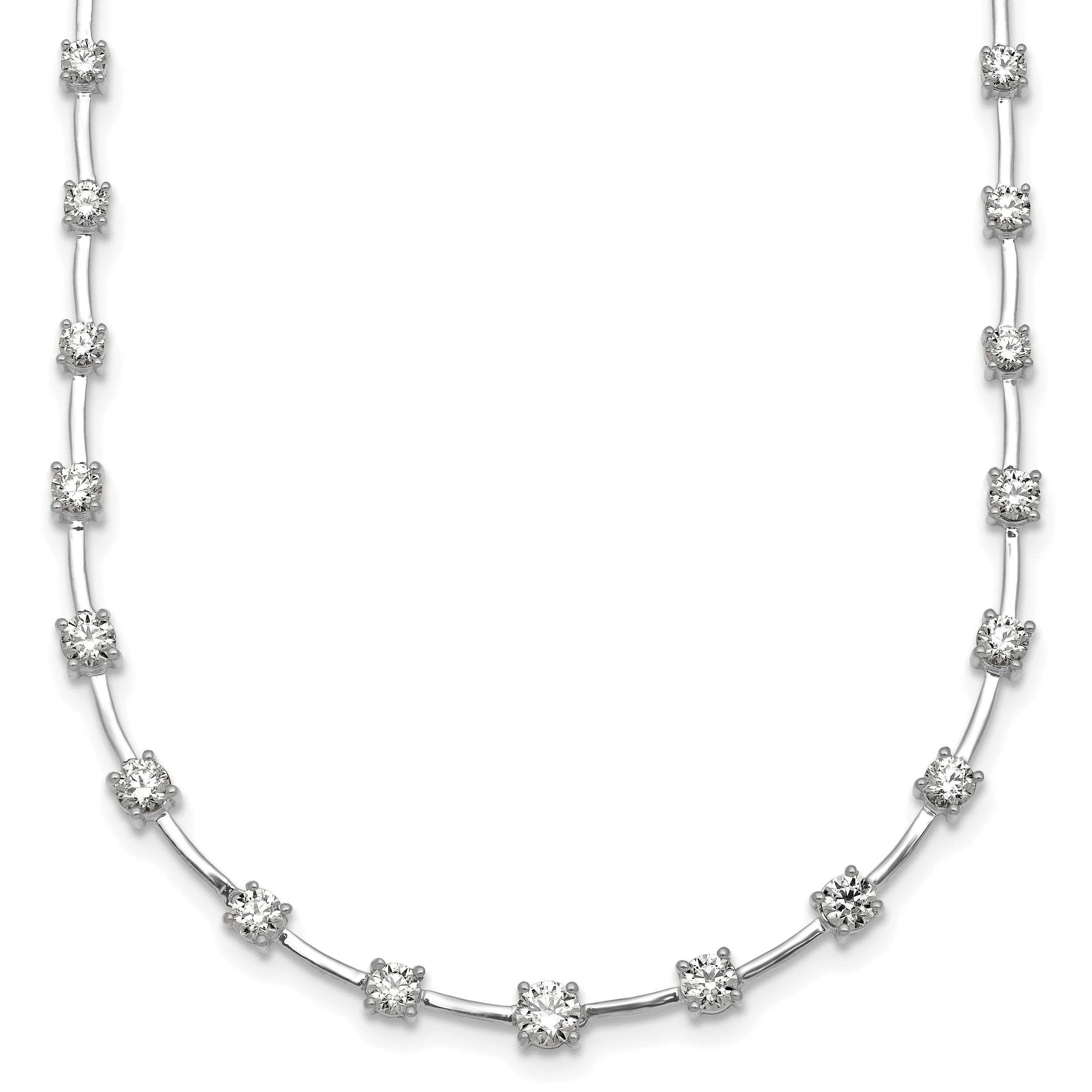 14k White Gold 2 carat Lab Grown Diamond VS+ F+ Complete 18 inch Fashion Tennis Necklace