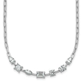 14k White Gold 2 1/8 carat Lab Grown Diamond VS+ F+ Complete 18.5 inch Fashion Tennis Necklace
