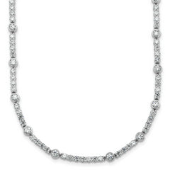 14k White Gold 3 1/2 carat Lab Grown Diamond VS+ F+ Complete 18 inch Fashion Tennis Necklace