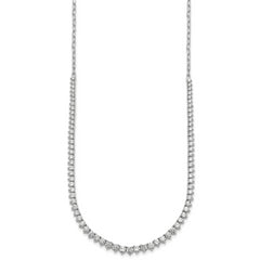 14k White Gold 4 carat Lab Grown Diamond VS+ F+ Complete 18 inch Fashion Tennis Necklace