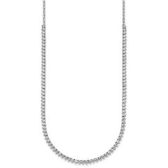 14k White Gold 3 1/4 carat Lab Grown Diamond VS+ F+ Complete 18 inch Fashion Tennis Necklace