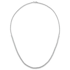 14k White Gold 3 1/4 carat Lab Grown Diamond VS+ F+ Complete 18 inch Fashion Tennis Necklace