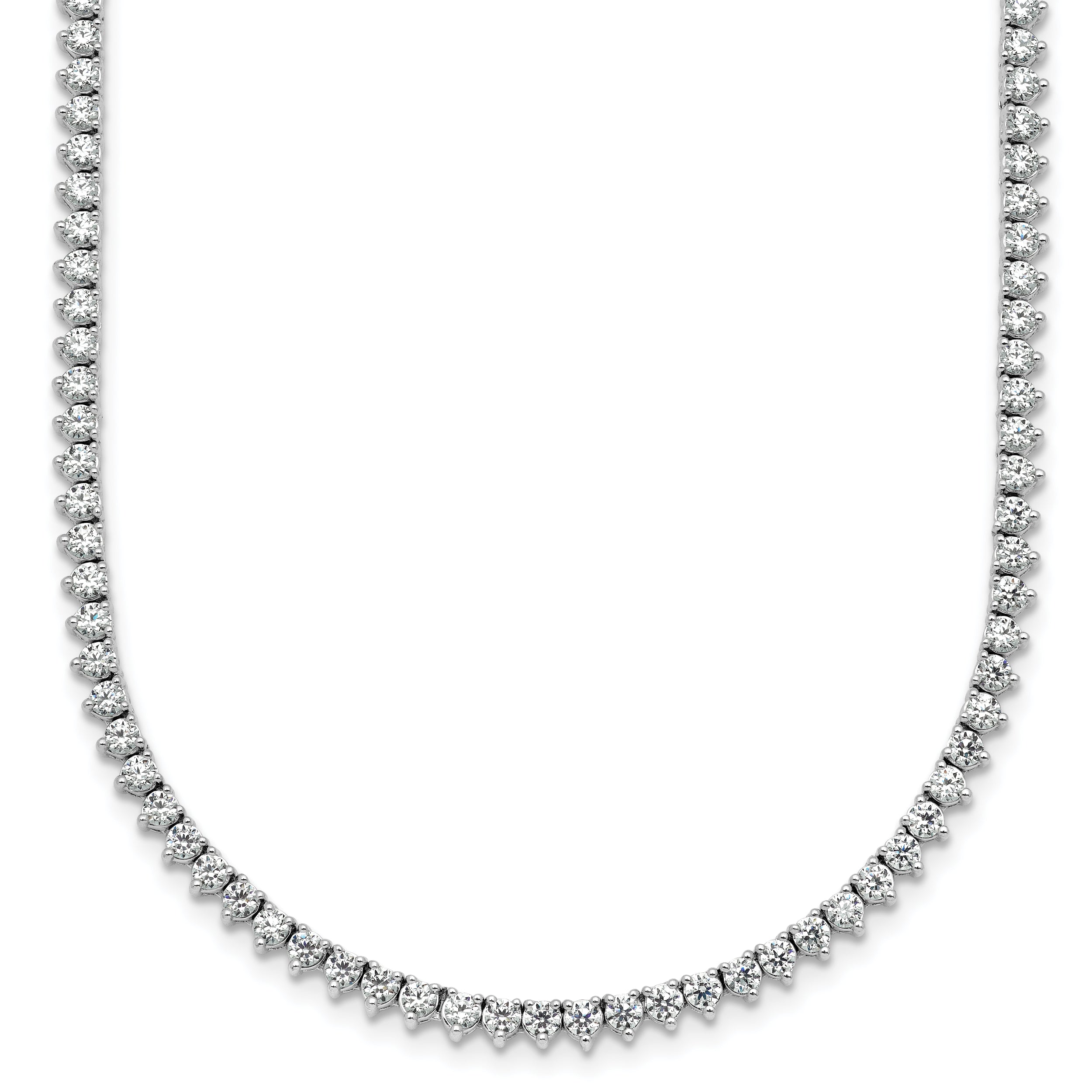 14k White Gold 3 1/4 carat Lab Grown Diamond VS+ F+ Complete 18 inch Fashion Tennis Necklace