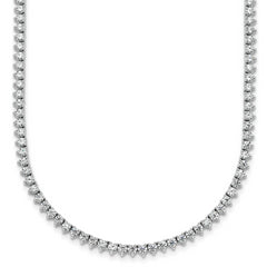 14k White Gold 3 1/4 carat Lab Grown Diamond VS+ F+ Complete 18 inch Fashion Tennis Necklace