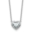 14k White Gold 1 1/2 carat Certified Lab Grown Diamond VS+ F+ Heart Complete 18 inch Bezel Set Solitaire Necklace