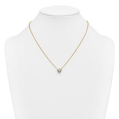 14k 1 1/2 carat Certified Lab Grown Diamond VS+ F+ Heart Complete 18 inch Bezel Set Solitaire Necklace