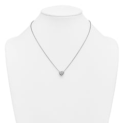 14k White Gold 2 carat Certified Lab Grown Diamond VS+ F+ Heart Complete 18 inch Bezel Set Solitaire Necklace