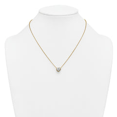 14k 2 carat Certified Lab Grown Diamond VS+ F+ Heart Complete 18 inch Bezel Set Solitaire Necklace