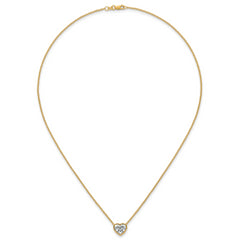 14k 2 carat Certified Lab Grown Diamond VS+ F+ Heart Complete 18 inch Bezel Set Solitaire Necklace