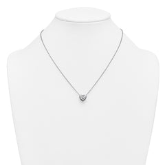 14k White Gold 2 1/2 carat Certified Lab Grown Diamond VS+ F+ Heart Complete 18 inch Bezel Set Solitaire Necklace