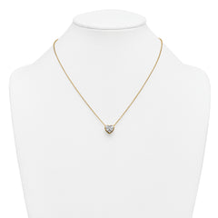 14k 2 1/2 carat Certified Lab Grown Diamond VS+ F+ Heart Complete 18 inch Bezel Set Solitaire Necklace