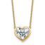 14k 2 1/2 carat Certified Lab Grown Diamond VS+ F+ Heart Complete 18 inch Bezel Set Solitaire Necklace
