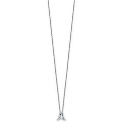 14k White Gold 2 carat Lab Grown Diamond VS+ F+ Complete Letter A Single Stone 18 inch Initial Necklace