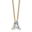 14k 2 carat Lab Grown Diamond VS+ F+ Complete Letter A Single Stone 18 inch Initial Necklace
