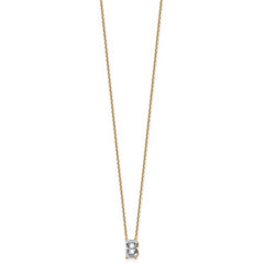 14k 2 carat Lab Grown Diamond VS+ F+ Complete Letter B Single Stone 18 inch Initial Necklace