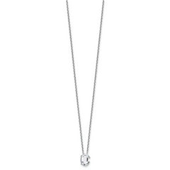 14k White Gold 1 3/4 carat Lab Grown Diamond VS+ F+ Complete Letter C Single Stone 18 inch Initial Necklace