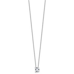14k White Gold 2 7/8 carat Lab Grown Diamond VS+ F+ Complete Letter C Single Stone 18 inch Initial Necklace