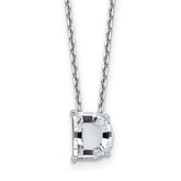 14k White Gold 2 7/8 carat Lab Grown Diamond VS+ F+ Complete Letter C Single Stone 18 inch Initial Necklace